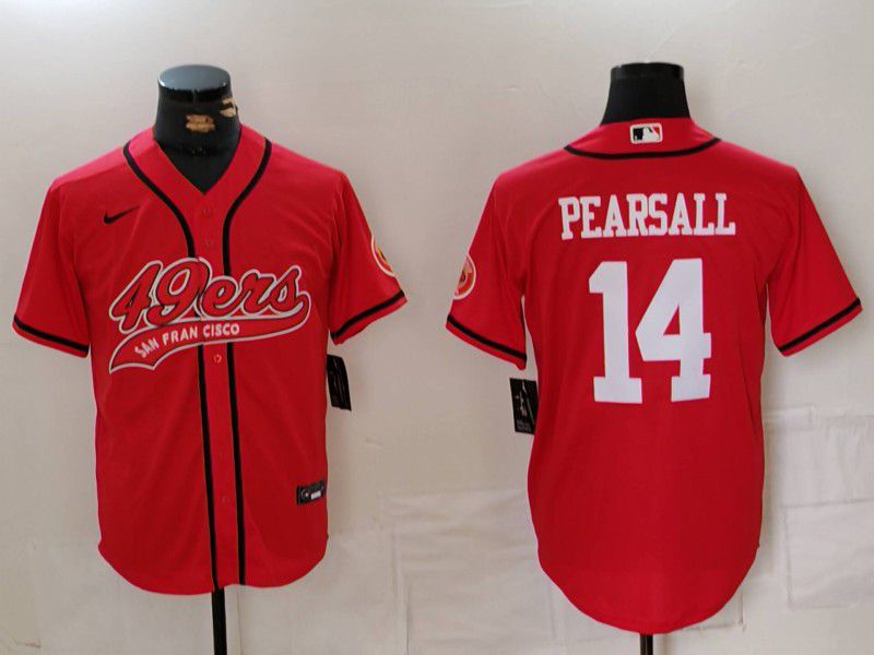 Men San Francisco 49ers 14 Pearsall Red Joint Name 2024 Nike Limited NFL Jersey style 1
